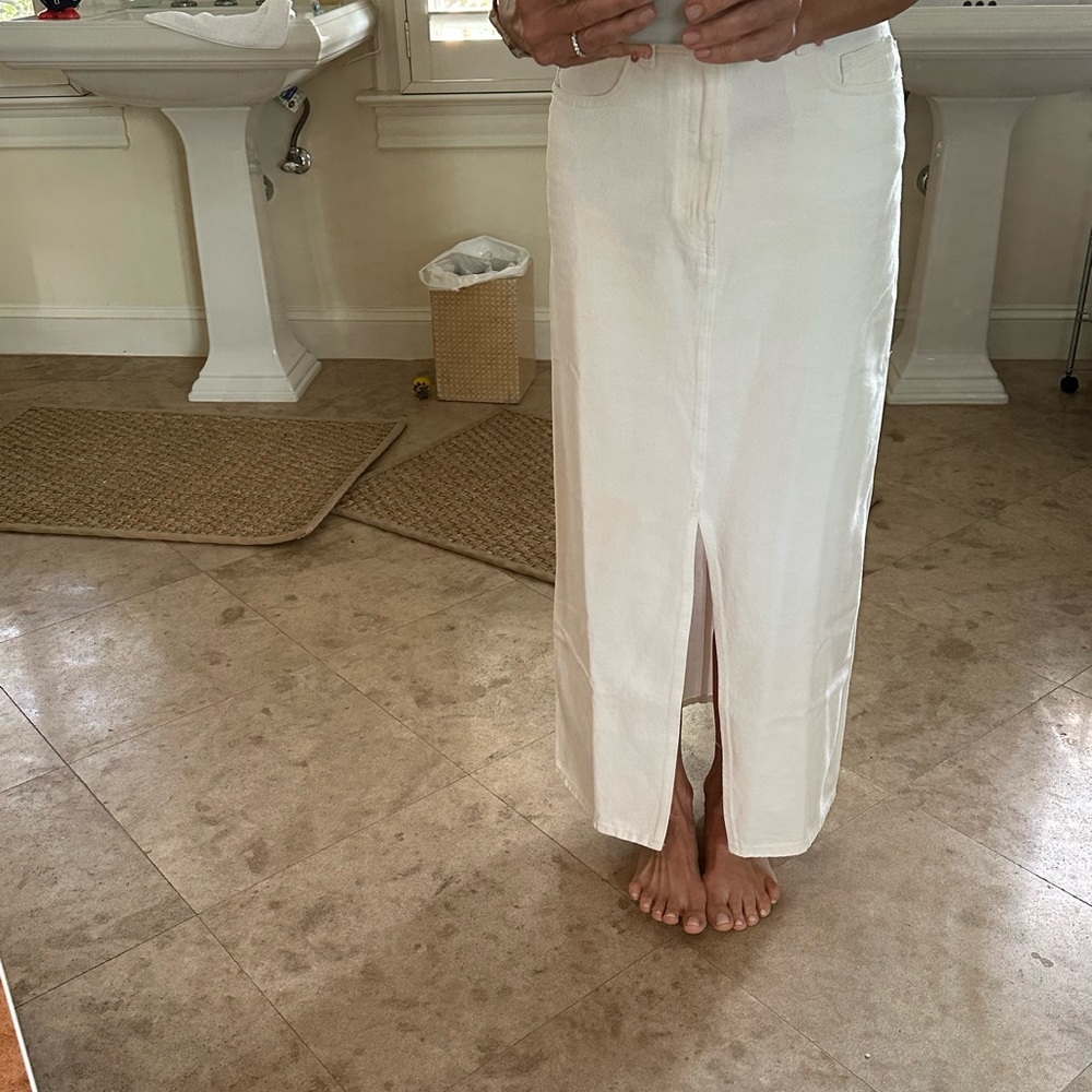 Mango split front white denim skirt. Worn once.